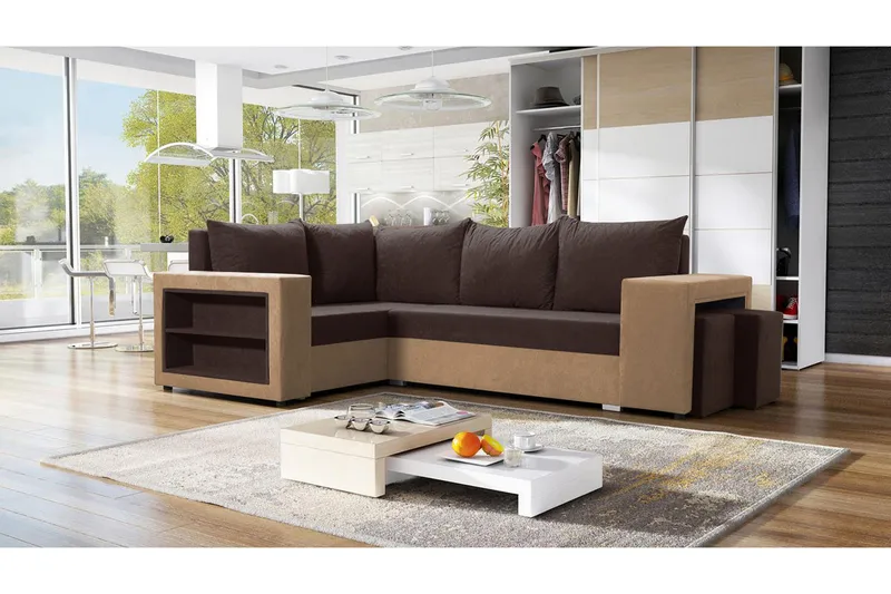 Kulmavuodesohva Milano M - Ruskea - Huonekalut - Sohva - Vuodesohva