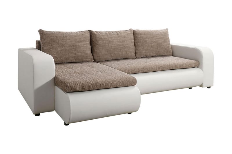 Kulmavuodesohva Ozello - Valkoinen/Beige - Huonekalut - Sohva - Vuodesohva