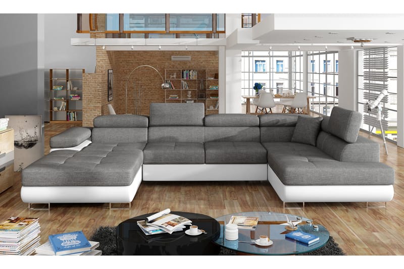 Kulmavuodesohva Sagardelos, Harmaa/Valkoinen