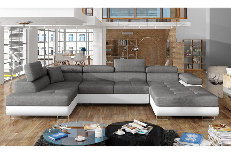 Kulmavuodesohva Sagardelos, Harmaa/Valkoinen