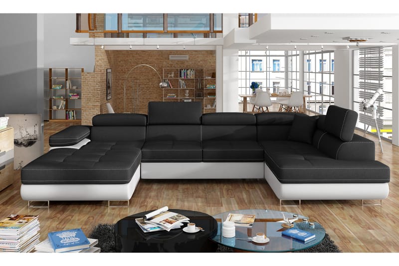 Kulmavuodesohva Sagardelos, Musta/Valkoinen