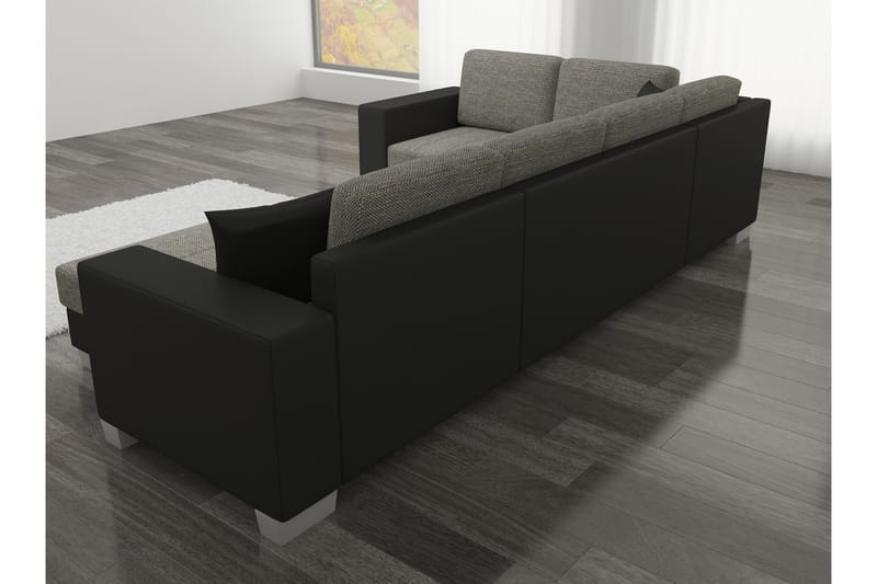 Kulmavuodesohva Sase divaanilla - Musta - Huonekalut - Sohva - Vuodesohva