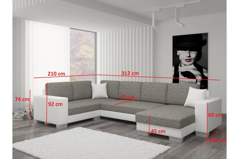 Kulmavuodesohva Sase divaanilla - Musta - Huonekalut - Sohva - Vuodesohva