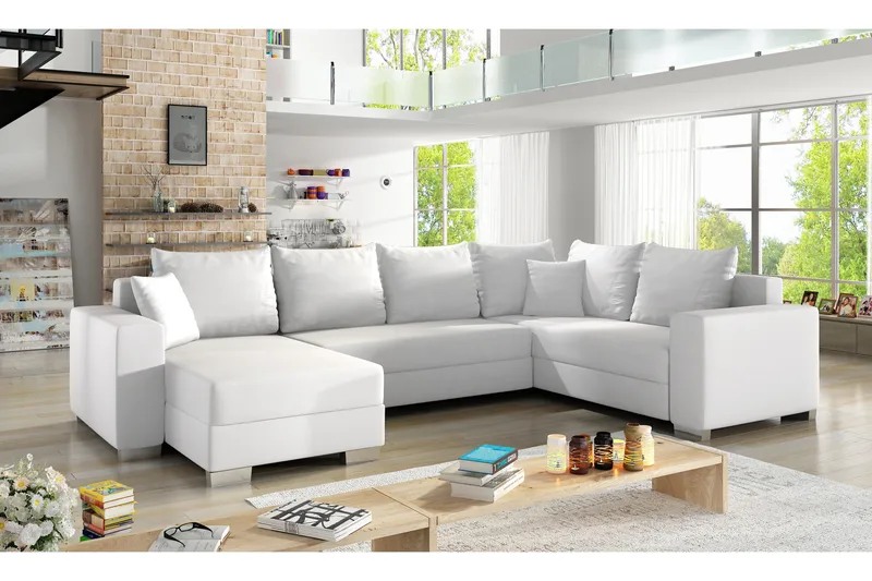 Kulmavuodesohva Sase divaanilla - Valkoinen - Huonekalut - Sohva - Vuodesohva