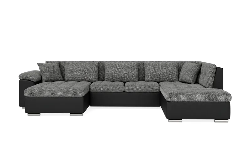 Kulmavuodesohva Sororia Divaani säilytyksellä Vasen - Harmaa/Musta - Huonekalut - Sohva - Vuodesohva