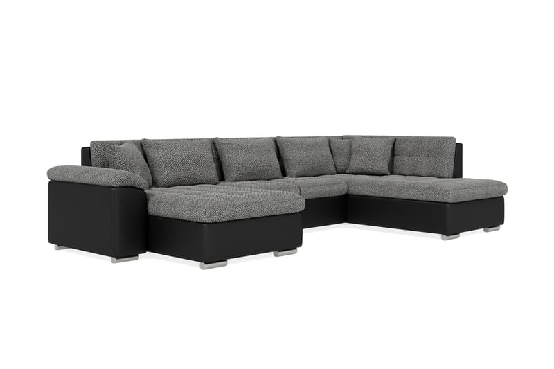 Kulmavuodesohva Sororia Divaani säilytyksellä Vasen - Harmaa/Musta - Huonekalut - Sohva - Vuodesohva