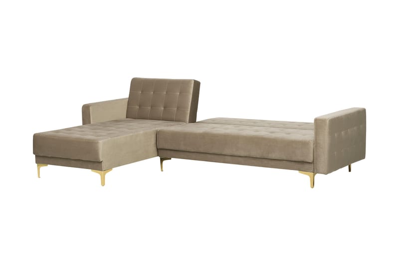 Kulmavuodesohva Westerleigh Oikea Sametti - Beige - Huonekalut - Sohva - Vuodesohva