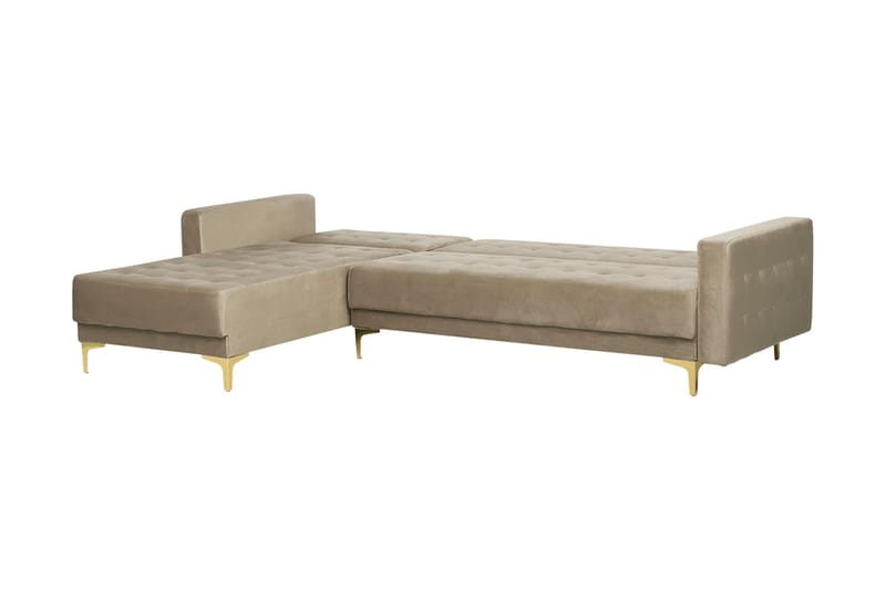 Kulmavuodesohva Westerleigh Oikea Sametti - Beige - Huonekalut - Sohva - Vuodesohva