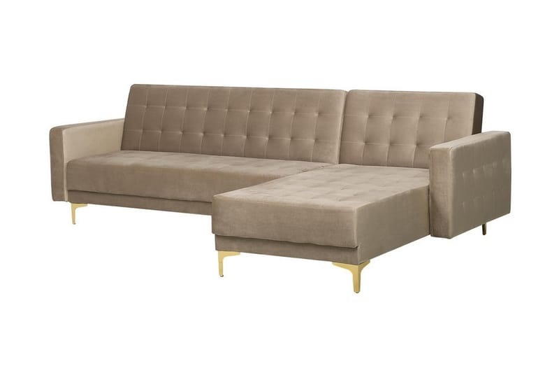 Kulmavuodesohva Westerleigh Vasen Sametti - Beige - Huonekalut - Sohva - Vuodesohva