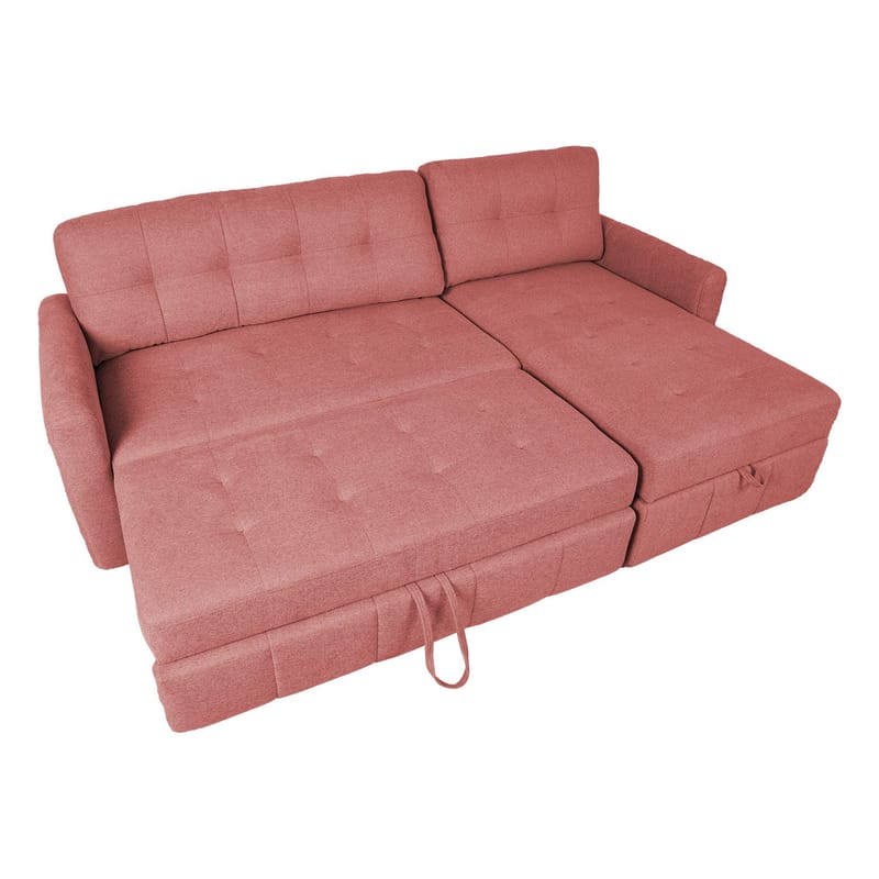 Kulmavuodesohva Porsen - Pinkki - Huonekalut - Sohva - Vuodesohva