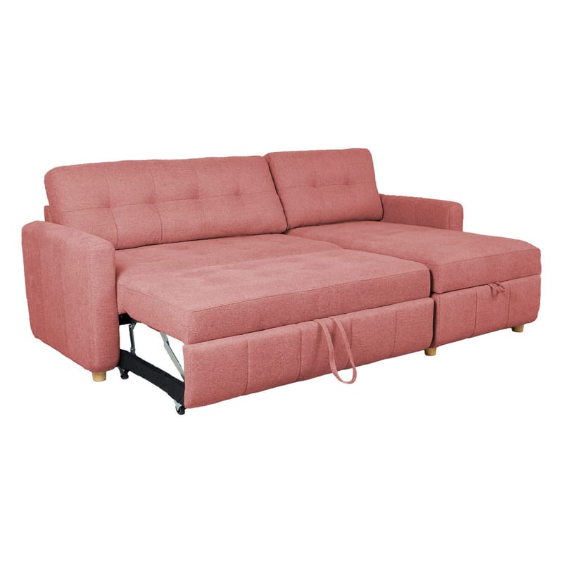 Kulmavuodesohva Porsen - Pinkki - Huonekalut - Sohva - Vuodesohva