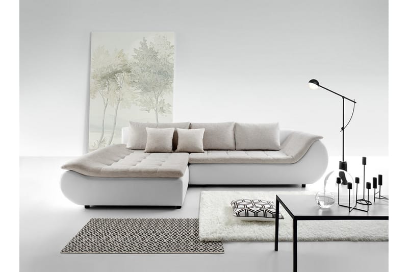 L-vuodesohva Prato Vasen - Valkoinen/Beige - Huonekalut - Sohva - Vuodesohva