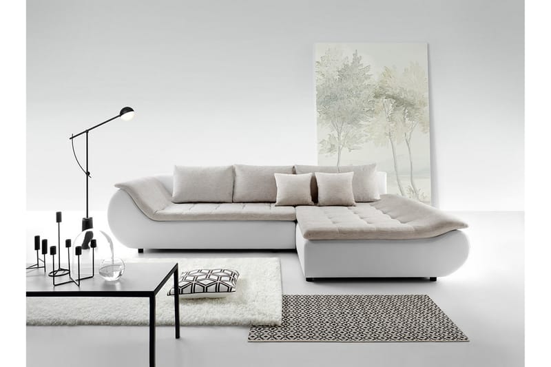 L-vuodesohva Prato Vasen - Valkoinen/Beige - Huonekalut - Sohva - Vuodesohva