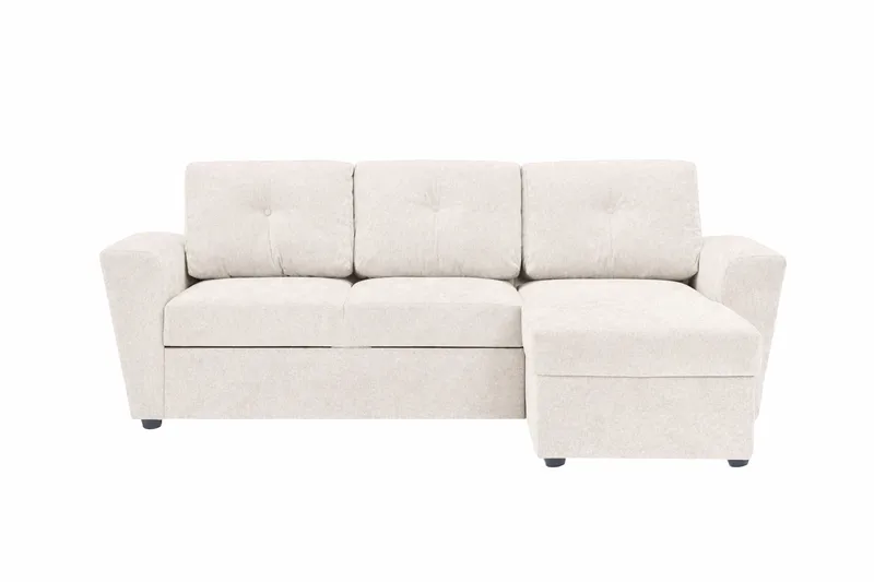 Leia 3-istuttava vuodesohva käännettävällä divaanilla ja säilytystilalla, Beige