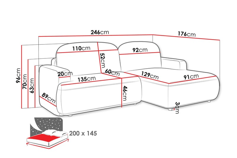 Lifeina Vuodesohva 2-Istuttavalla Sohvalla - Vaaleanpunainen - Huonekalut - Sohva - Vuodesohva