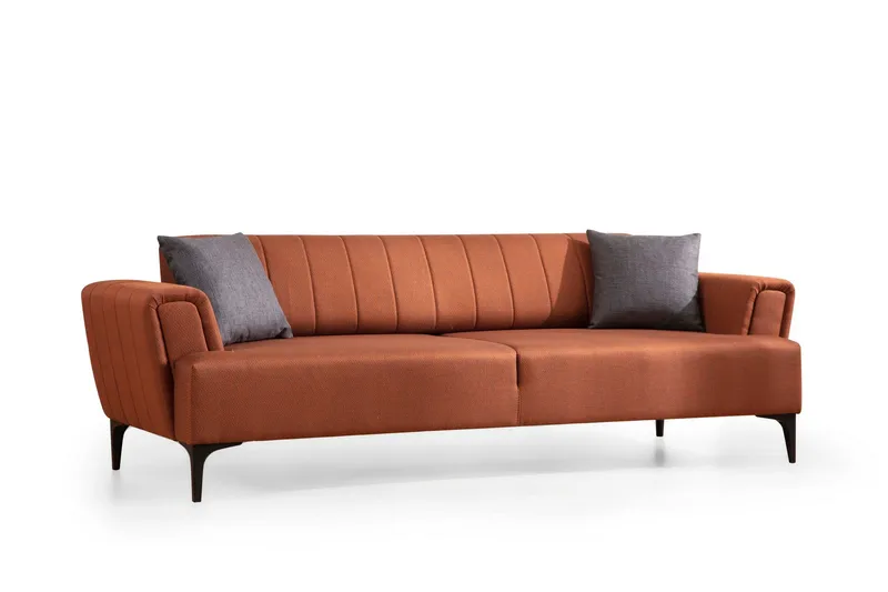 Lilesville 3-istuttava vuodesohva 95x190 cm kankaalla, Terrakotta