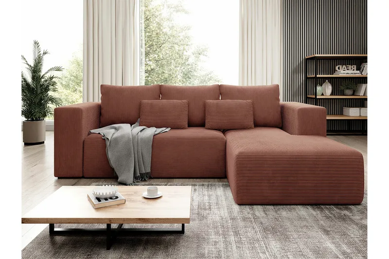 Listowel 3-sits Hörnbäddsoffa NO_BRAND Brown - Huonekalut - Sohva - Vuodesohva