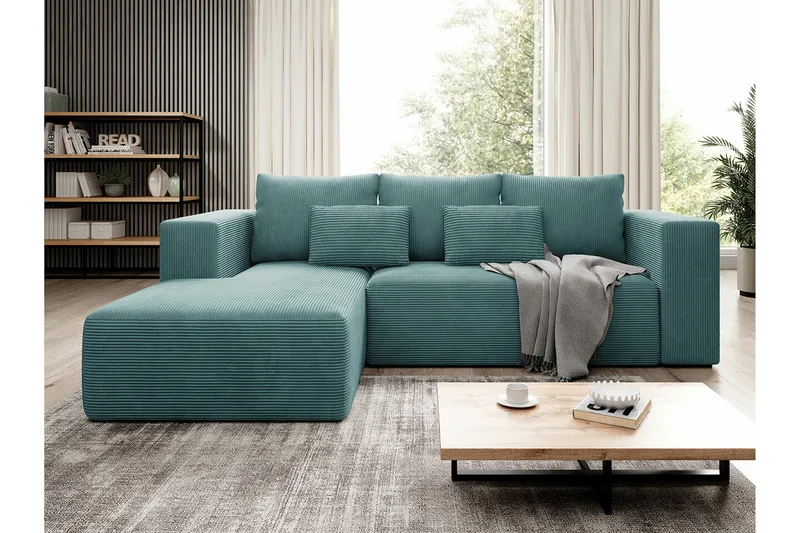 Listowel 3-sits Hörnbäddsoffa NO_BRAND Turquoise - Huonekalut - Sohva - Vuodesohva