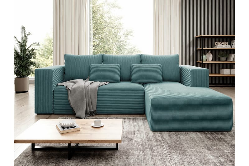 Listowel 3-sits Hörnbäddsoffa NO_BRAND Turquoise - Huonekalut - Sohva - Vuodesohva