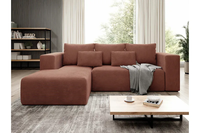 Listowel 3-sits Hörnbäddsoffa Pink - Huonekalut - Sohva - Vuodesohva