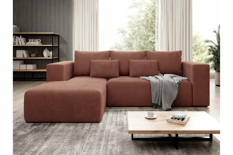 Listowel 3-sits Hörnbäddsoffa Pink - Huonekalut - Sohva - Vuodesohva