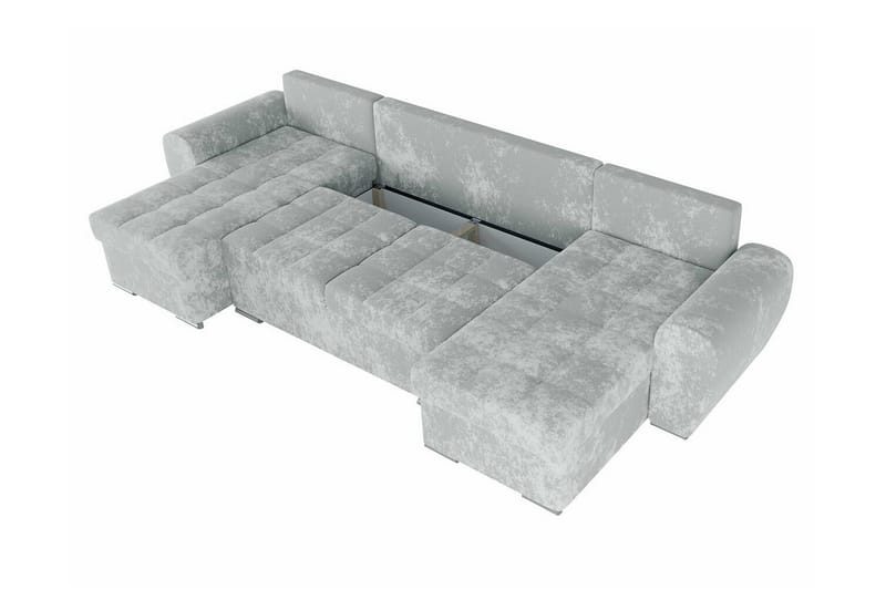 Listowel 4-istuttava u-muotoinen kulmavuodesohva samettia säilytystilalla - Sininen - Huonekalut - Sohva - Vuodesohva
