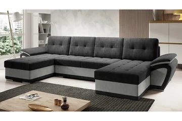 Listowel 4-sits Hörnbäddsoffa Dark grey/Light grey - Huonekalut - Sohva - Vuodesohva