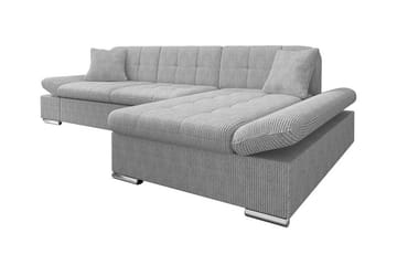 Lomux 3-istuttava oikeanpuoleinen kulmavuodesohva 129x240 cm säilytystilalla vakosametti - Harmaa - Huonekalut - Sohva - Vuodesohva