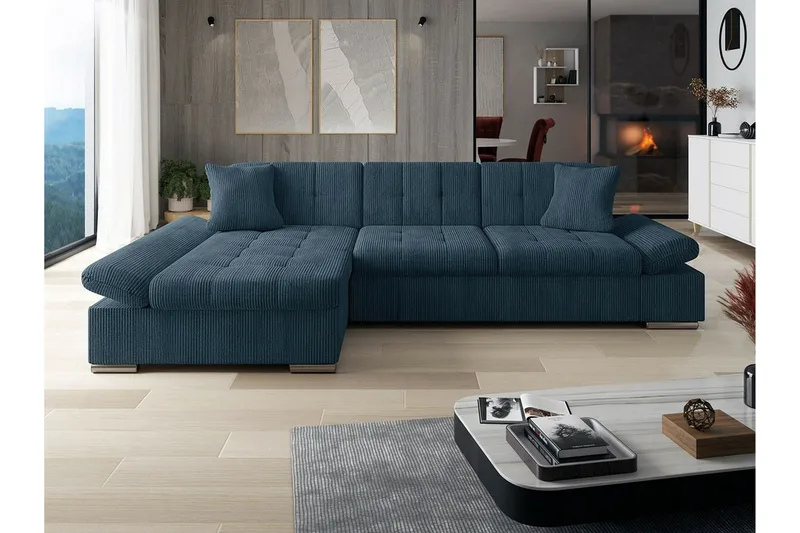 Lomux 3-sits Hörnbäddsoffa blue - Huonekalut - Sohva - Vuodesohva