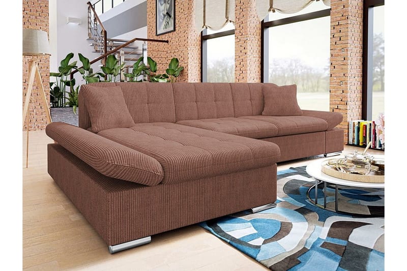 Lomux 3-sits Hörnbäddsoffa Brown - Huonekalut - Sohva - Vuodesohva