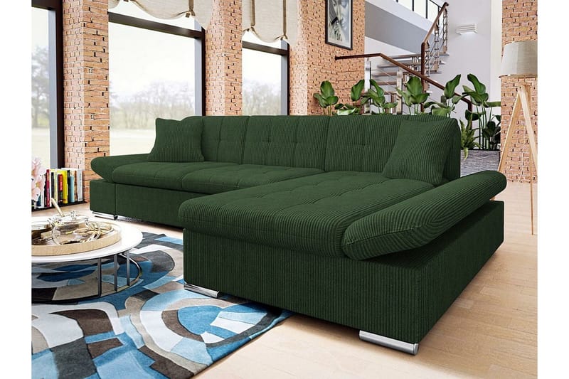 Lomux 3-sits Hörnbäddsoffa Dark green - Huonekalut - Sohva - Vuodesohva