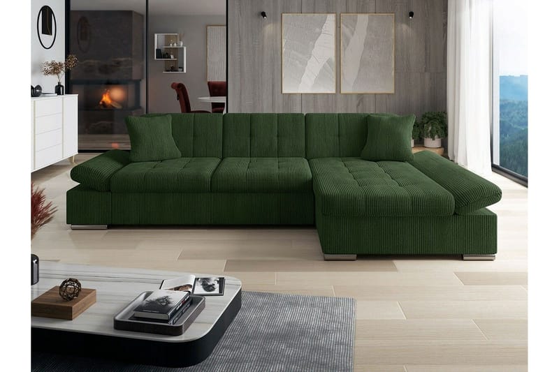 Lomux 3-sits Hörnbäddsoffa Dark green - Huonekalut - Sohva - Vuodesohva