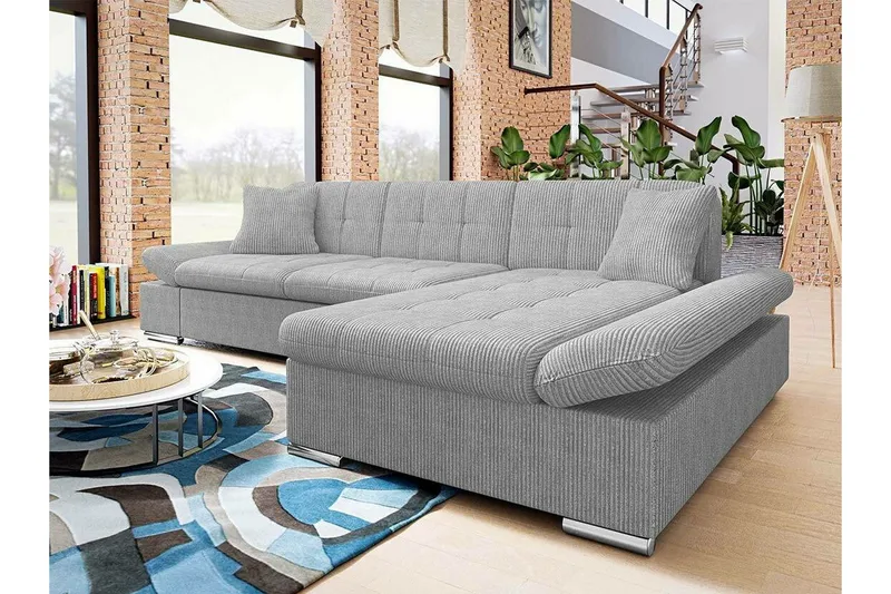 Lomux 3-sits Hörnbäddsoffa Light grey/Dark grey - Huonekalut - Sohva - Vuodesohva