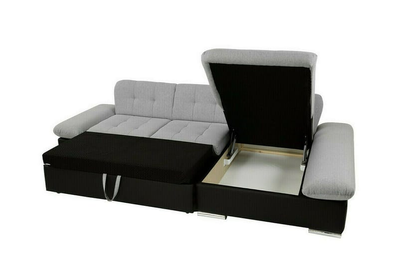 Lomux 3-sits Hörnbäddsoffa Ljusgrå - Huonekalut - Sohva - Vuodesohva