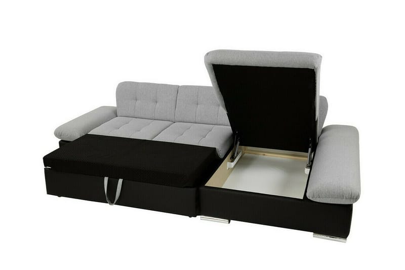 Lomux 3-sits Hörnbäddsoffa Ljusgrå - Huonekalut - Sohva - Vuodesohva