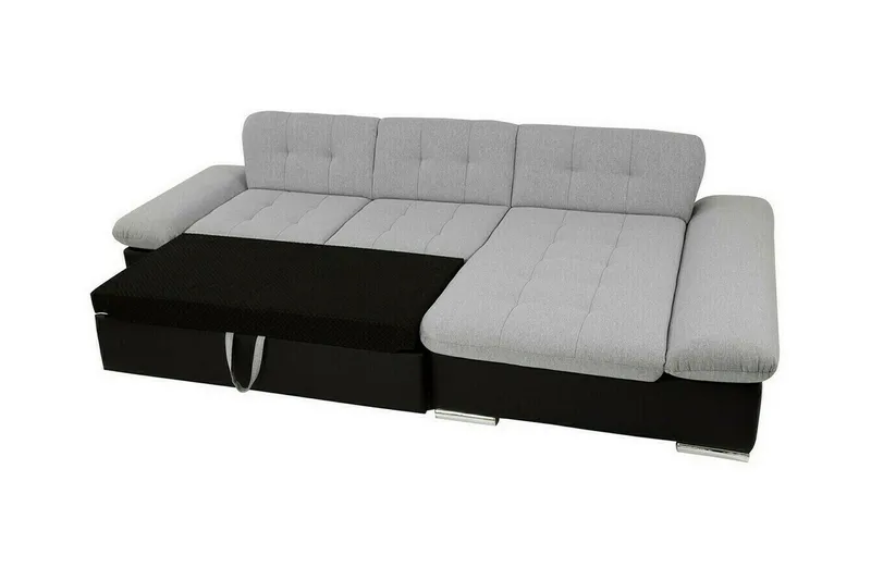 Lomux 3-sits Hörnbäddsoffa Ljusgrå - Huonekalut - Sohva - Vuodesohva