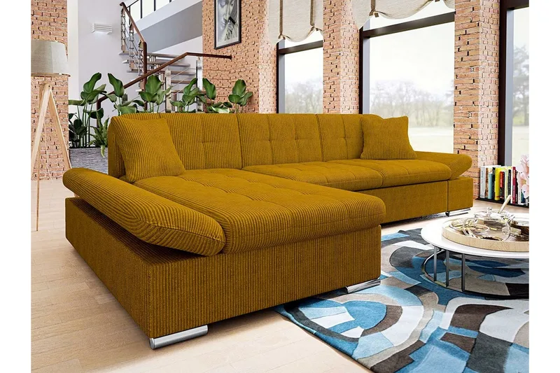 Lomux 3-sits Hörnbäddsoffa Yellow - Huonekalut - Sohva - Vuodesohva