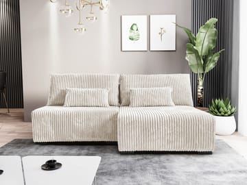 Lorynn 3-istuttava vuodesohva divaanilla - beige - Huonekalut - Sohva - Vuodesohva