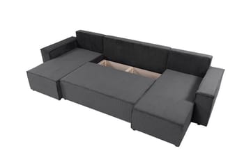 Magston 4-istuttava kulmavuodesohva 130x266 cm säilytystilalla manchesterkangasta - Harmaa - Huonekalut - Sohva - Vuodesohva