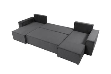 Magston 4-istuttava kulmavuodesohva 130x266 cm säilytystilalla manchesterkangasta - Harmaa - Huonekalut - Sohva - Vuodesohva
