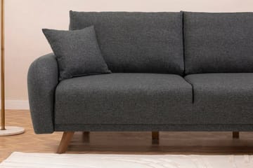 Malkiat 4-istuttava oikea kulmavuodesohva avattava 125x260 cm säilytystilalla kangasta - Harmaa - Huonekalut - Sohva - Vuodesohva
