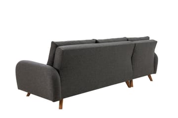 Malkiat 4-istuttava oikea kulmavuodesohva avattava 125x260 cm säilytystilalla kangasta - Harmaa - Huonekalut - Sohva - Vuodesohva