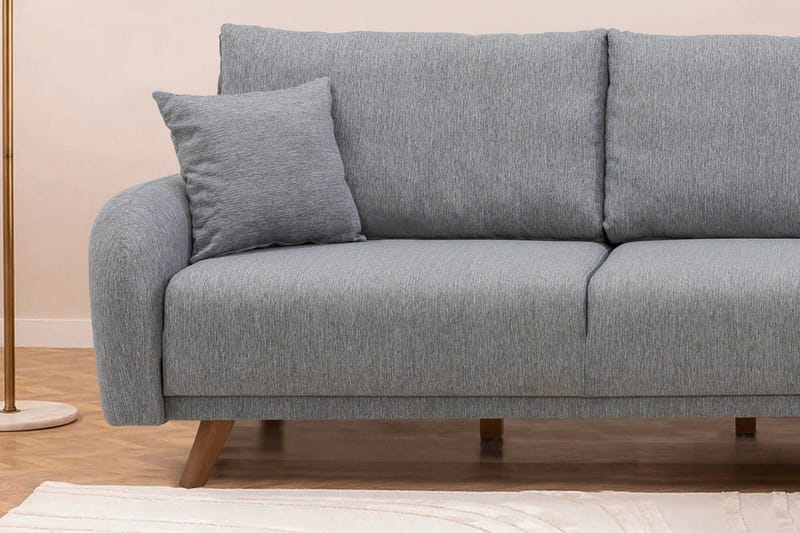 Malkiat 4-istuttava oikea kulmavuodesohva divaanilla 125x260 cm kangasta - Harmaa - Huonekalut - Sohva - Vuodesohva