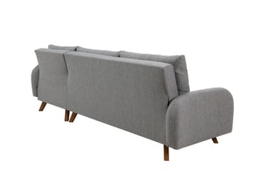 Malkiat 4-istuttava oikea kulmavuodesohva divaanilla 125x260 cm kangasta - Harmaa - Huonekalut - Sohva - Vuodesohva