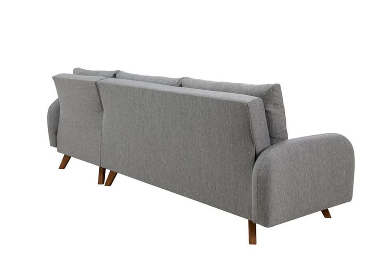 Malkiat 4-istuttava oikea kulmavuodesohva divaanilla 125x260 cm kangasta - Harmaa - Huonekalut - Sohva - Vuodesohva