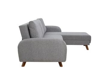 Malkiat 4-istuttava oikea kulmavuodesohva divaanilla 125x260 cm kangasta - Harmaa - Huonekalut - Sohva - Vuodesohva