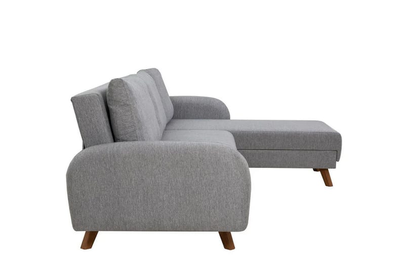Malkiat 4-istuttava oikea kulmavuodesohva divaanilla 125x260 cm kangasta - Harmaa - Huonekalut - Sohva - Vuodesohva