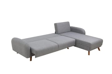 Malkiat 4-istuttava oikea kulmavuodesohva divaanilla 125x260 cm kangasta - Harmaa - Huonekalut - Sohva - Vuodesohva