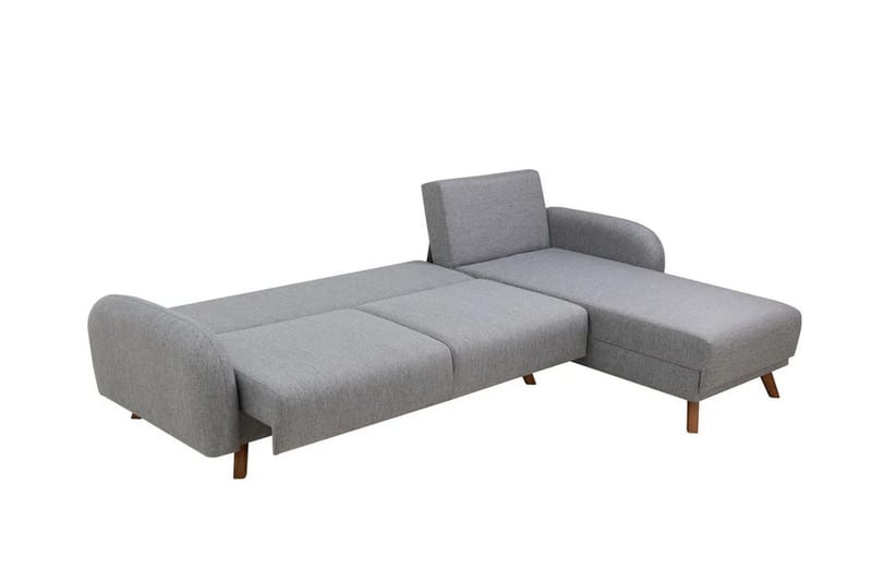 Malkiat 4-istuttava oikea kulmavuodesohva divaanilla 125x260 cm kangasta - Harmaa - Huonekalut - Sohva - Vuodesohva