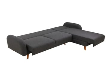 Malkiat 4-istuttava oikea l-muotoinen kulmavuodesohva 125x260 cm säilytystilalla kangasta - Harmaa - Huonekalut - Sohva - Vuodesohva